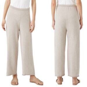 Eileen Fisher NWT Peruvian Organic Cotton Straight Cropped Wide Leg Pant Size XL